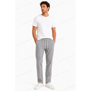 James Perse Men’s Trouser Pants Gray Linen  Sz 1 US S  Quiet Luxury Coastal